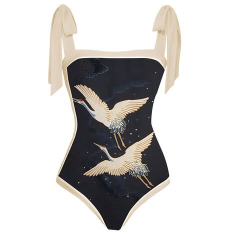 The Soaring Crane One-Piece Bikini Bathing Suit