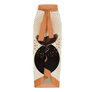 The Gold Phoenix Belted Sarong Maxi Skirt