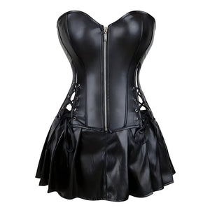 The Zana Faux Leather Zip Mini Dress