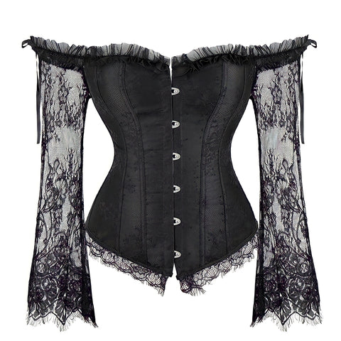 The Alyx Long Sleeve Off-Shoulder Lace Corset Top