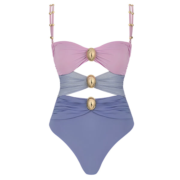 The Ondine One-Piece Swimsuit Sarong Set