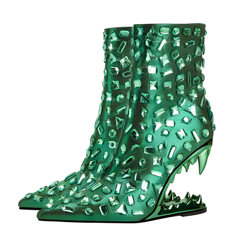 The Nymeria Rhinestone High Heel Boots