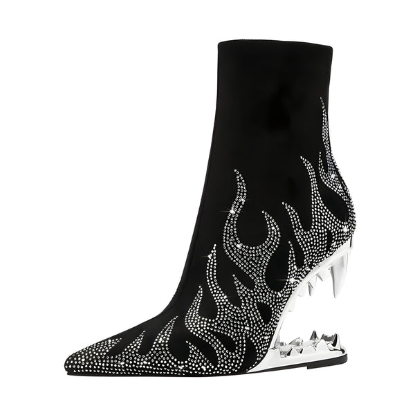 The Vespera Rhinestone High Heel Boots