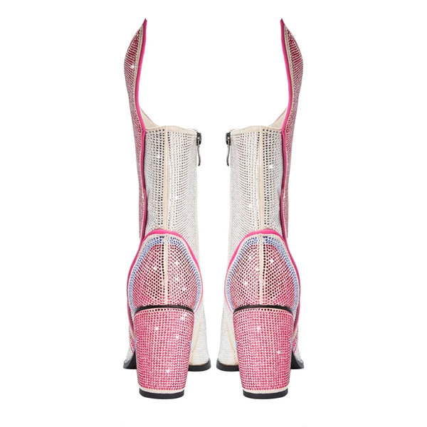 The Bellona Rhinestone High Heel Boots