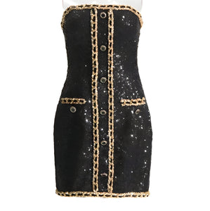 The Cleora Patchwork Body Con Mini Dress