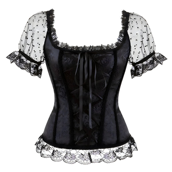The Caprice Boning Short Sleeves Corset Top