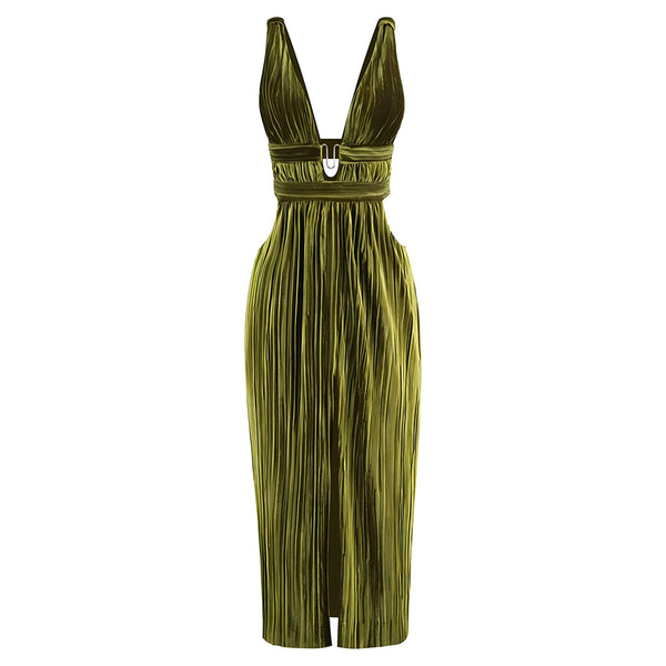 The Fern Sleeveless Pleated Maxi Dress